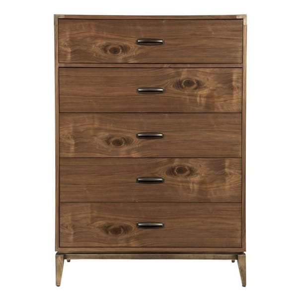 Modus Bedroom Adler Five Drawer Chest In Natural Walnut 8N1684