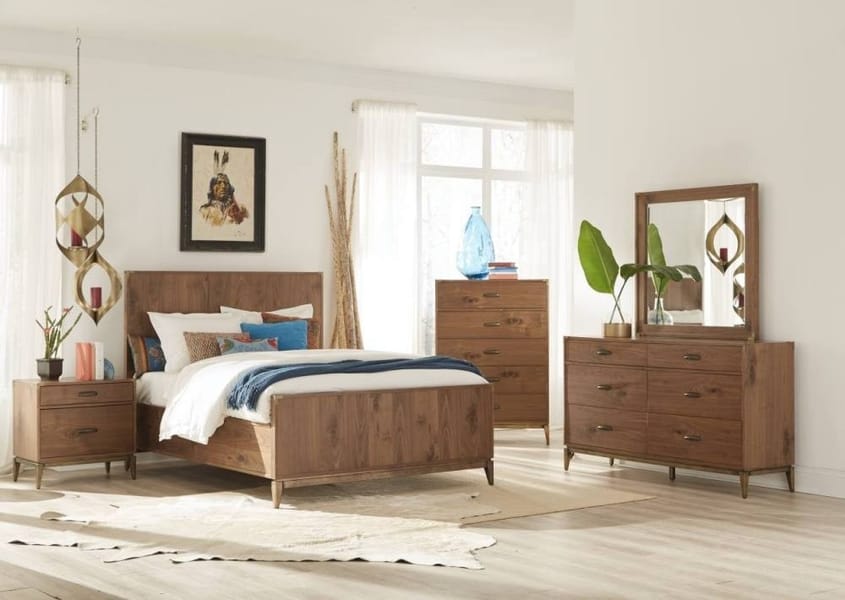Modus Bedroom Adona Upholstered Platform Bed In Dolphin Linen 3ZH3L548