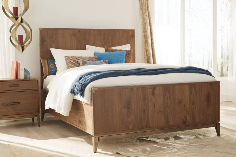 Modus Bedroom Adler Wood Panel Bed In Natural Walnut 8N16F5