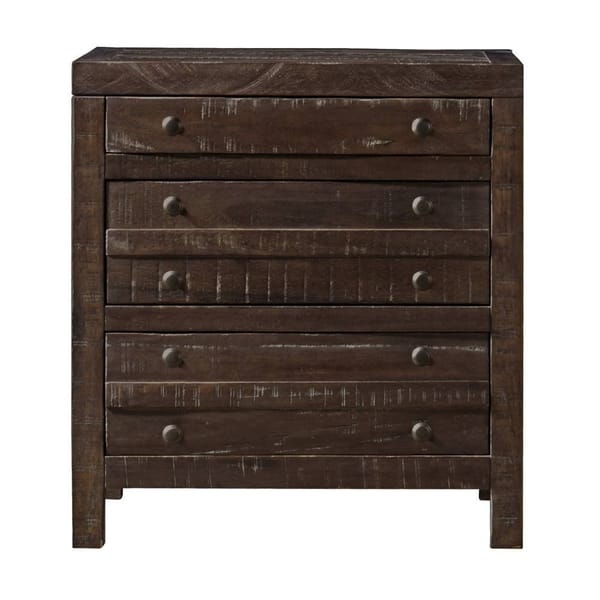 Modus Bedroom Townsend Three Drawer Solid Wood Nightstand In Java 8T0681