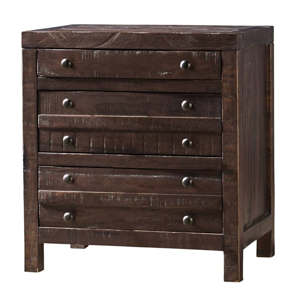 Modus Bedroom Townsend Three Drawer Solid Wood Nightstand In Java 8T0681