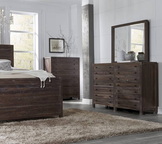 Modus Bedroom Townsend Eight Drawer Solid Wood Dresser In Java 8T0682