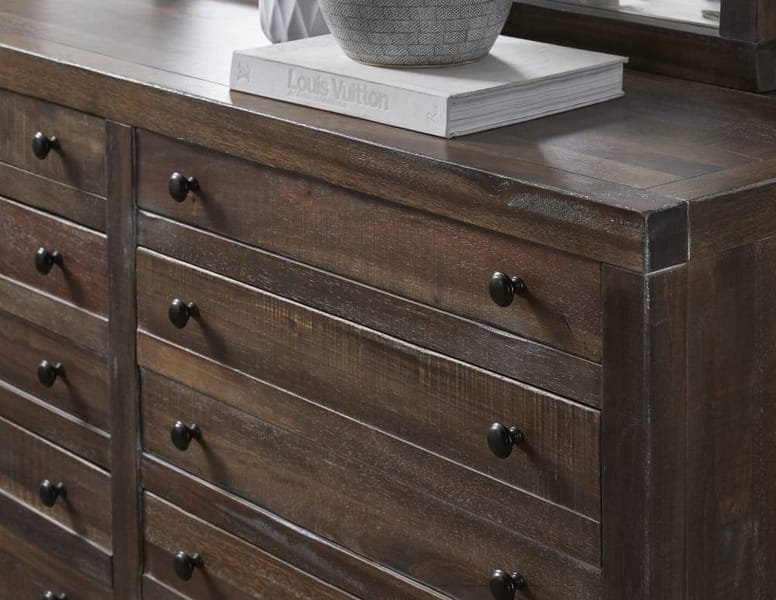 Modus Bedroom Townsend Eight Drawer Solid Wood Dresser In Java 8T0682