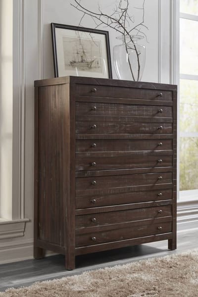 Modus Bedroom Townsend Five Drawer Solid Wood Chest In Java 8T0684