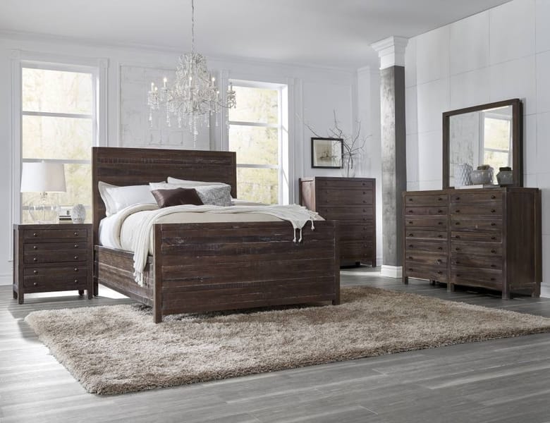 Modus Bedroom Townsend Solid Wood Panel Bed In Java 8T06L5
