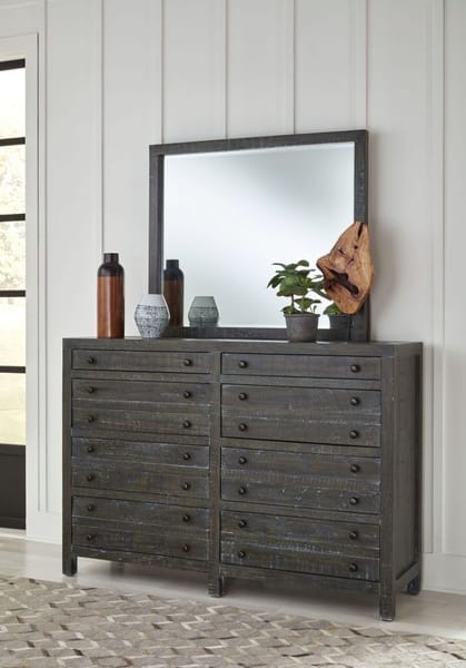 Modus Bedroom Townsend Solid Wood Eight Drawer Dresser In Gunmetal 8TR982