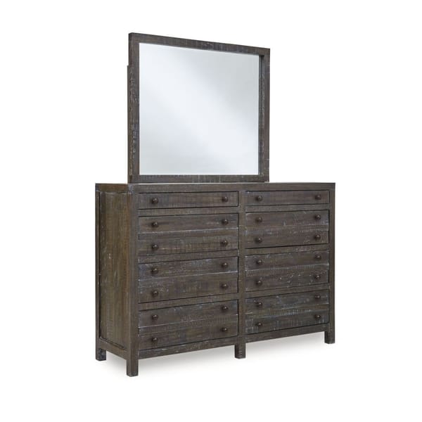 Modus Bedroom Townsend Solid Wood Eight Drawer Dresser In Gunmetal 8TR982
