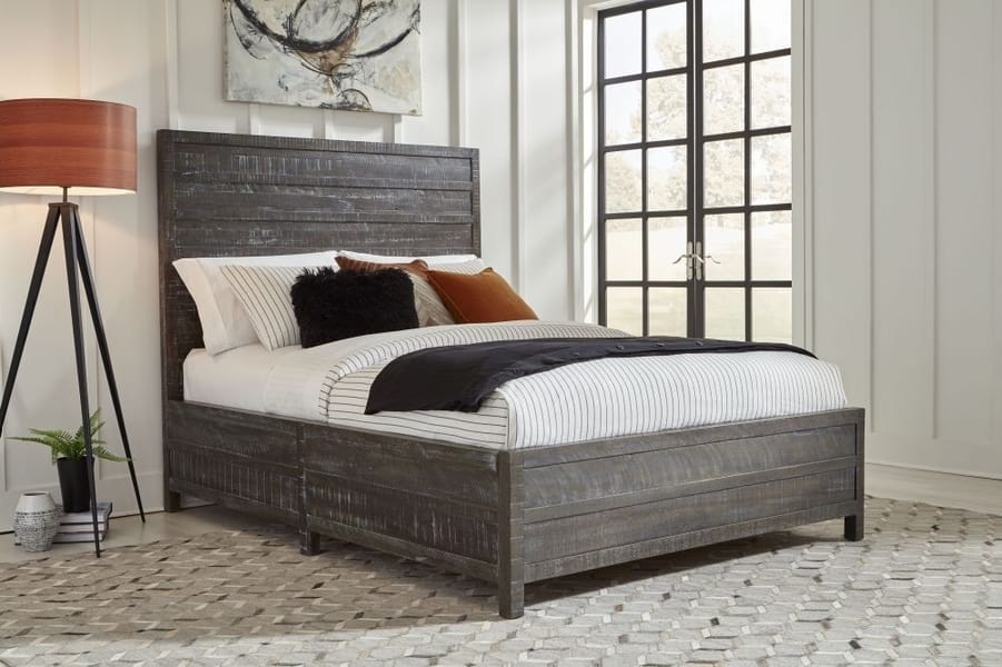 Modus Bedroom Townsend Solid Wood Low-Profile Bed In Gunmetal 8TR9B7