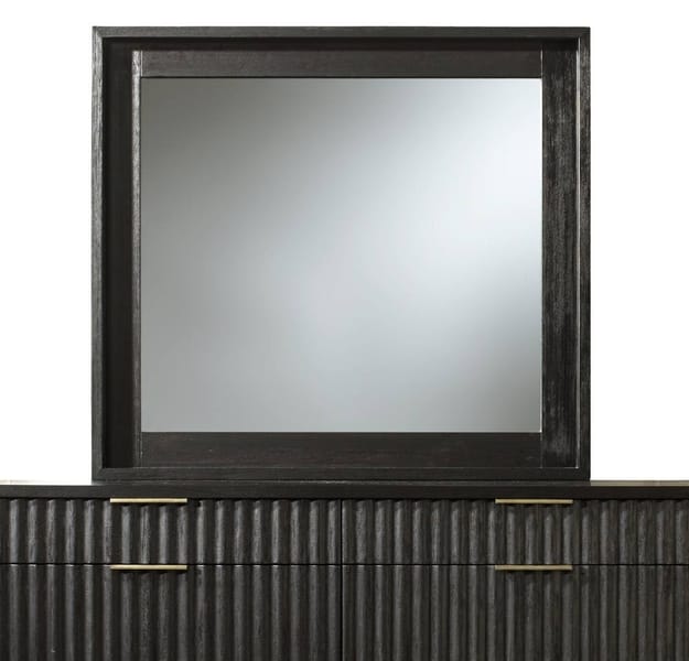 Modus Accessories Kentfield Solid Wood Beveled Glass Mirror In Black Drifted Oak 8ZU583