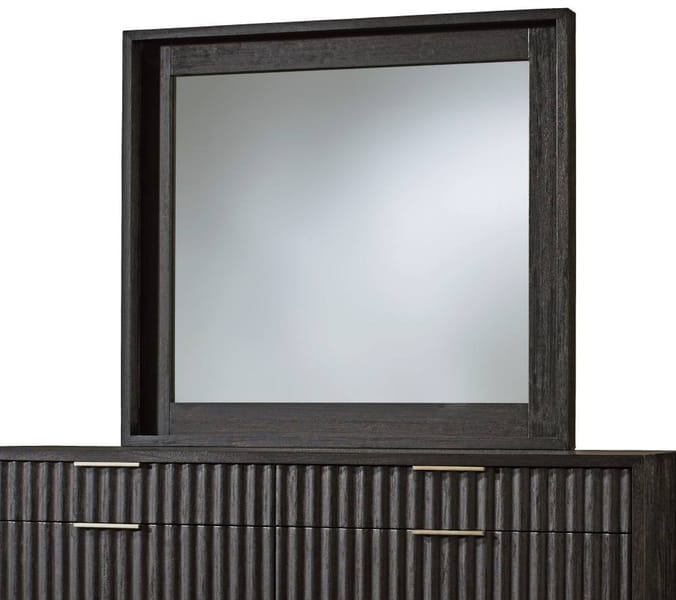 Modus Accessories Kentfield Solid Wood Beveled Glass Mirror In Black Drifted Oak 8ZU583