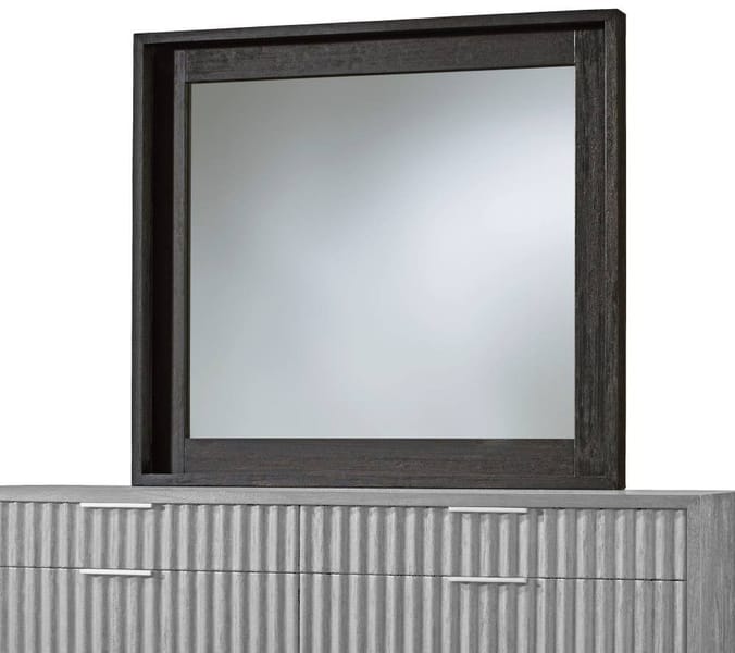 Modus Accessories Kentfield Solid Wood Beveled Glass Mirror In Black Drifted Oak 8ZU583