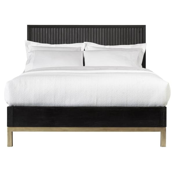 Modus Bedroom Kentfield Solid Wood Platform Bed In Black Drifted Oak 8ZU5P6