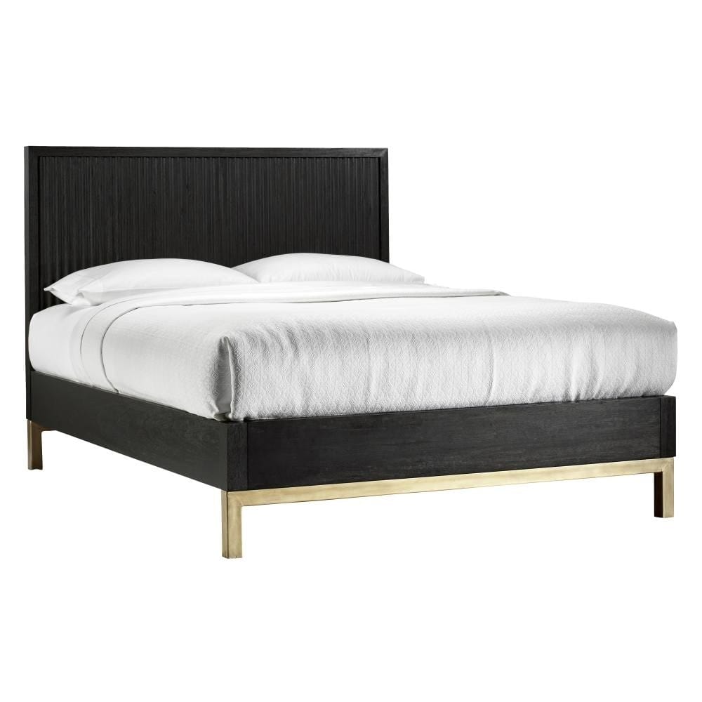 Modus Bedroom Kentfield Solid Wood Platform Bed In Black Drifted Oak 8ZU5P6