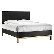 Modus Bedroom Kentfield Solid Wood Platform Bed In Black Drifted Oak 8ZU5P4