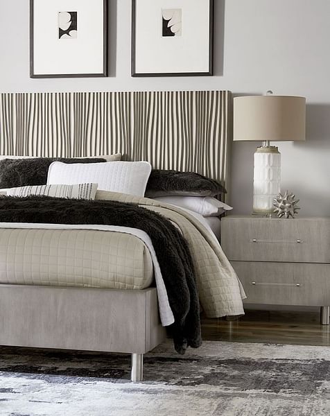 Modus Bedroom Argento Wave-Patterned Bed In Misty Grey 9DM8H6