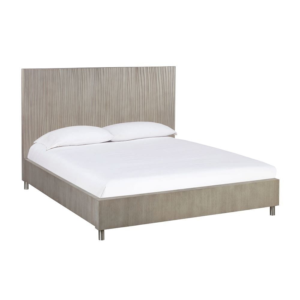 Modus Bedroom Argento Wave-Patterned Bed In Misty Grey 9DM8H6