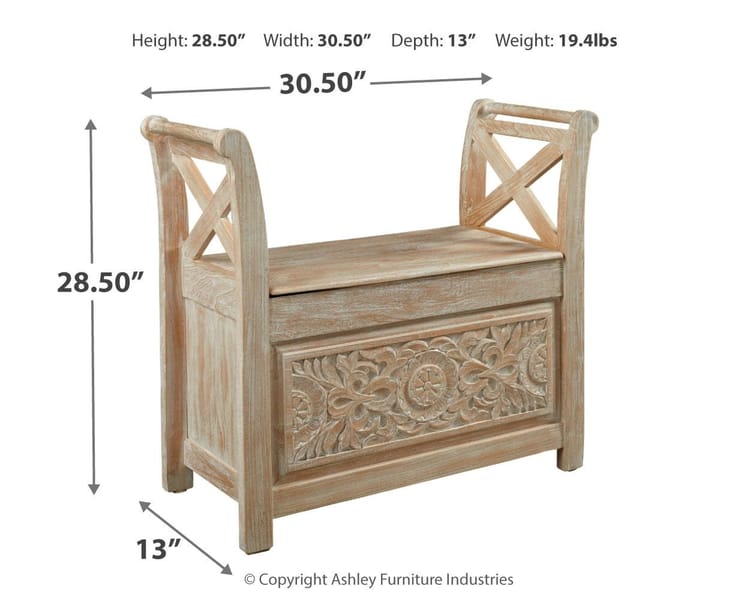 Ashley Living Room Fossil Ridge Accent Bench A4000001