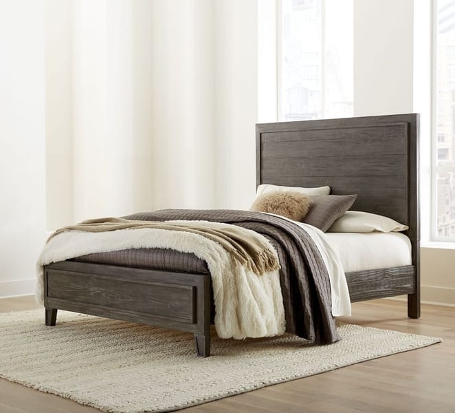 Modus Bedroom Hadley Solid Wood Panel Bed In Onyx A4H6A6