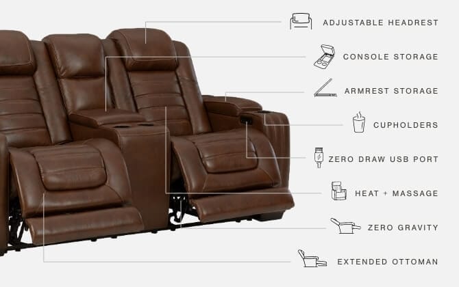 Ashley Living Room Backtrack Power Reclining Loveseat with Console U2800418