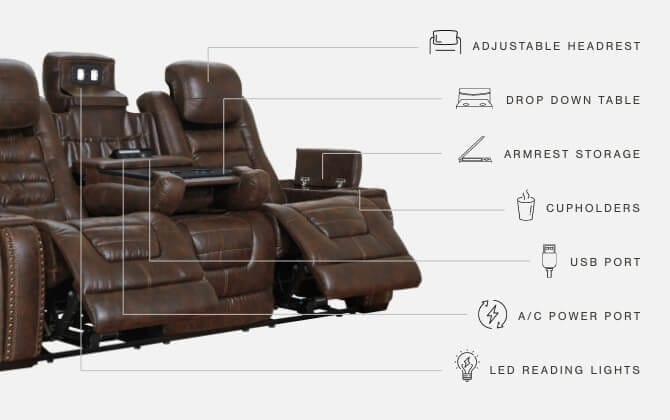 Ashley Living Room Game Zone Power Reclining Sofa 3850115