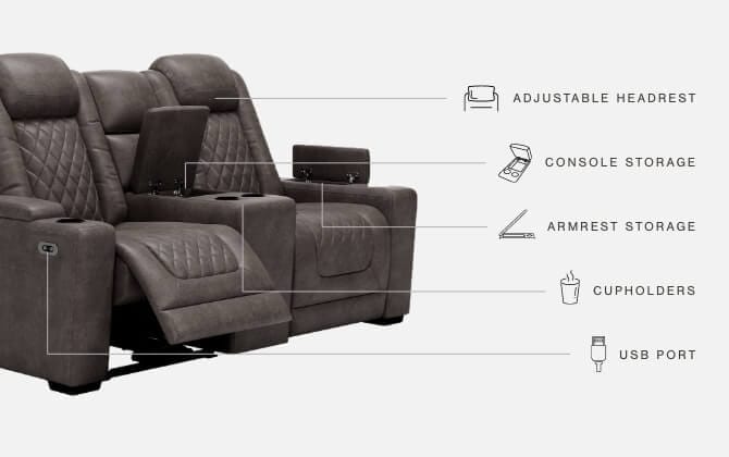 Ashley Living Room HyllMont Power Reclining Loveseat with Console 9300318