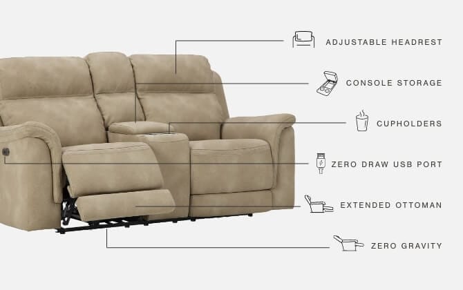 Ashley Living Room Next-Gen DuraPella Power Reclining Loveseat with Console 5930218