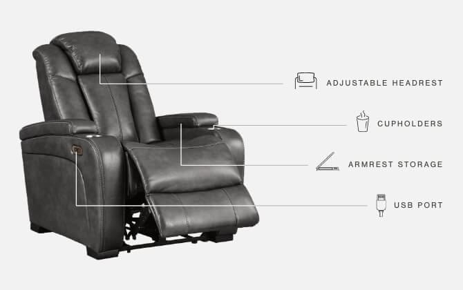 Ashley Living Room Turbulance Power Recliner 8500113