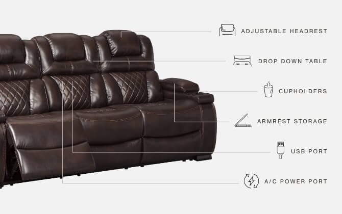 Ashley Living Room Warnerton Power Reclining Sofa 7540715
