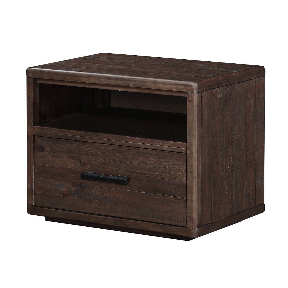 Modus Bedroom Mckinney One Drawer Solid Wood Nightstand In Espresso Pine AKK181B
