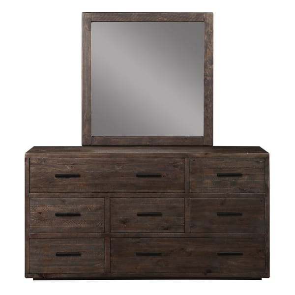 Modus Bedroom Mckinney Seven Drawer Solid Wood Dresser In Espresso Pine AKK182