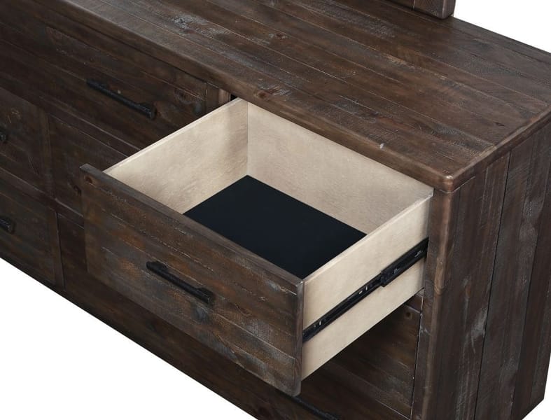 Modus Bedroom Mckinney Seven Drawer Solid Wood Dresser In Espresso Pine AKK182