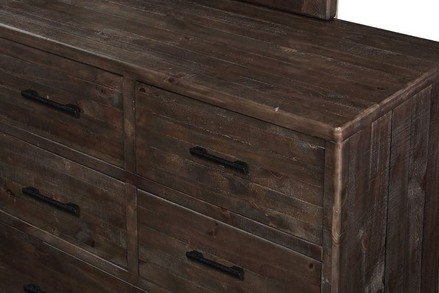 Modus Bedroom Mckinney Seven Drawer Solid Wood Dresser In Espresso Pine AKK182