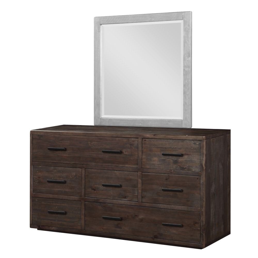Modus Bedroom Mckinney Seven Drawer Solid Wood Dresser In Espresso Pine AKK182
