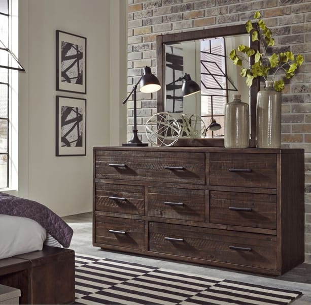 Modus Bedroom Mckinney Seven Drawer Solid Wood Dresser In Espresso Pine AKK182