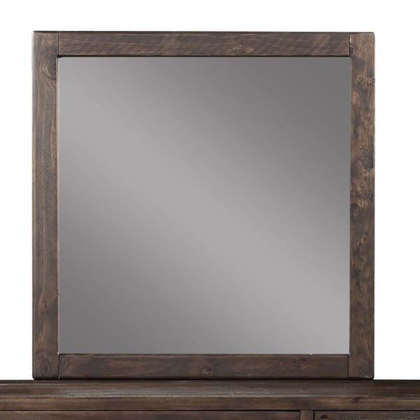 Modus Accessories Mckinney Solid Wood Beveled Glass Mirror In Espresso Pine AKK183