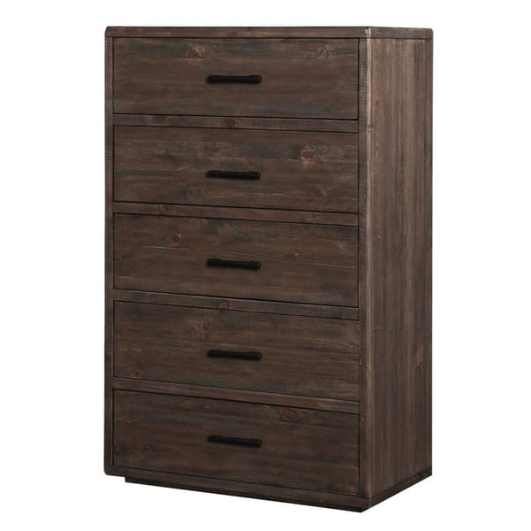 Modus Bedroom Mckinney Five Drawer Solid Wood Chest In Espresso Pine AKK184