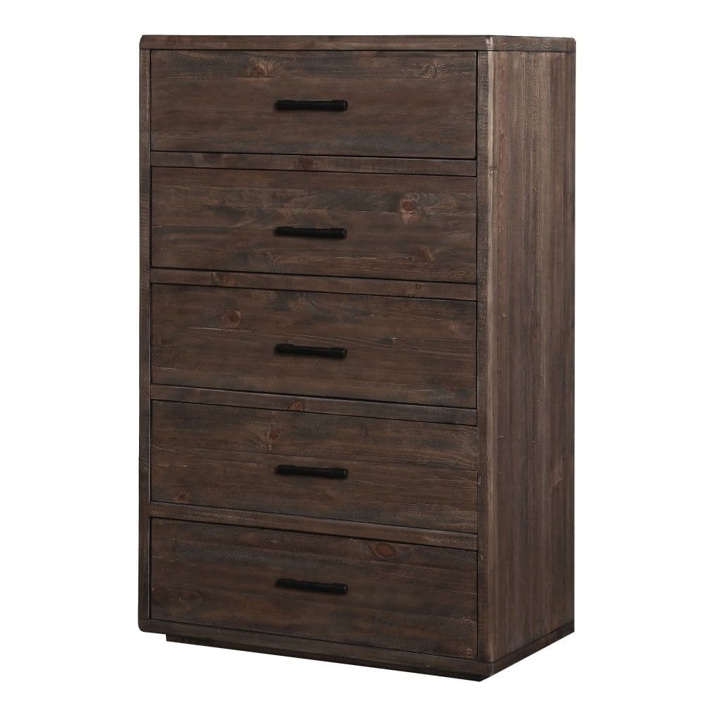 Modus Bedroom Mckinney Five Drawer Solid Wood Chest In Espresso Pine AKK184