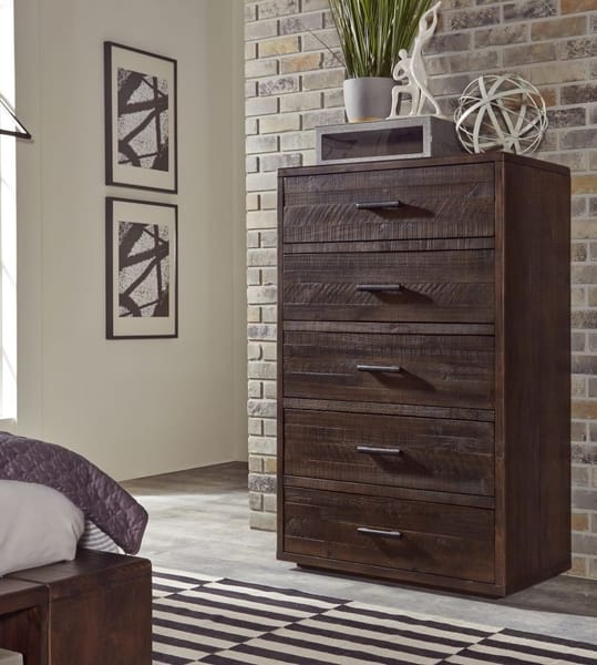 Modus Bedroom Mckinney Five Drawer Solid Wood Chest In Espresso Pine AKK184