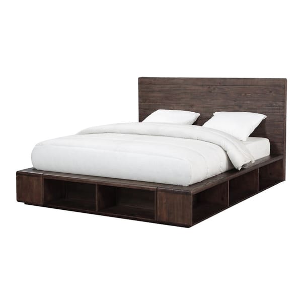 Modus Bedroom Mckinney Solid Wood Low Platform Storage Bed In Espresso Pine AKK1F6