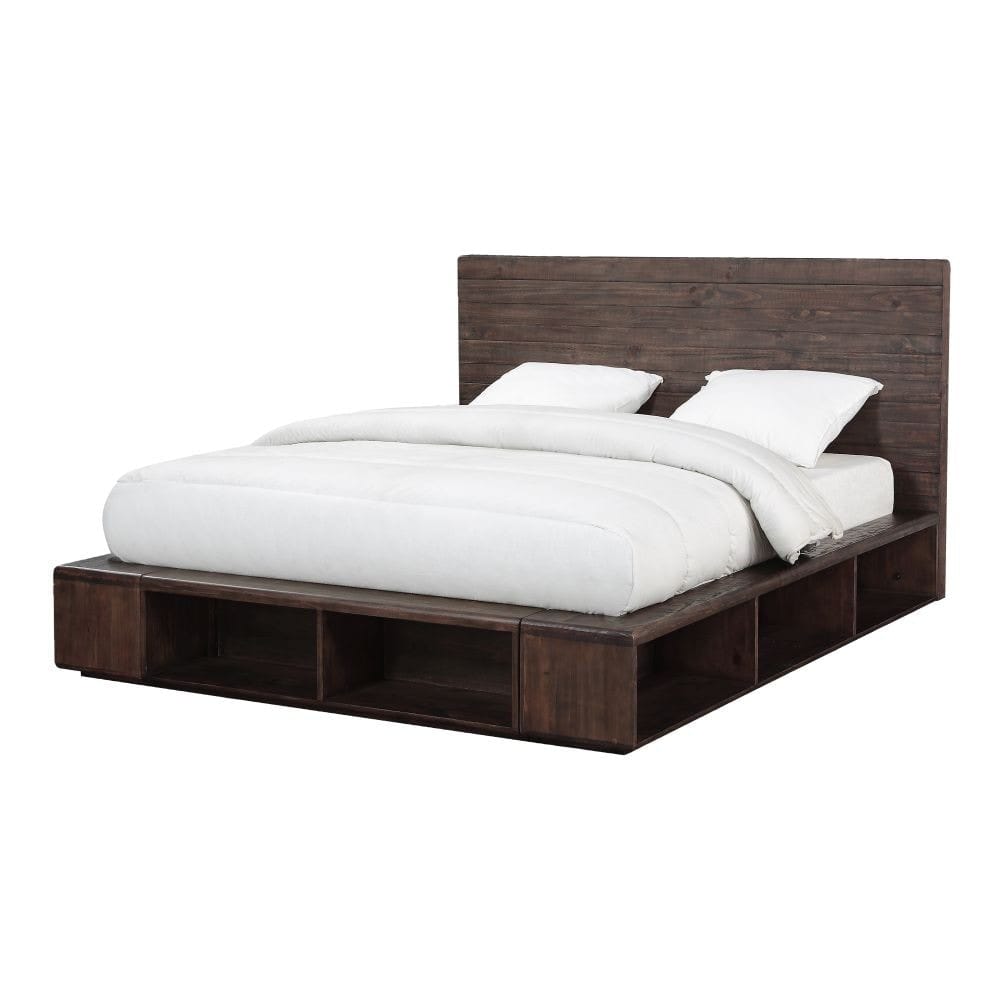 Modus Bedroom Mckinney Solid Wood Low Platform Storage Bed In Espresso Pine AKK1F6