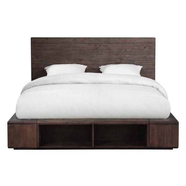 Modus Bedroom Mckinney Solid Wood Low Platform Storage Bed In Espresso Pine AKK1F6