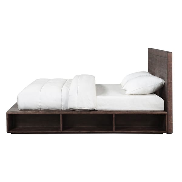 Modus Bedroom Mckinney Solid Wood Low Platform Storage Bed In Espresso Pine AKK1F6
