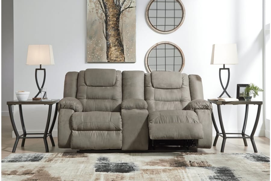 Ashley Living Room Double Reclining Loveseat with Console 1010494