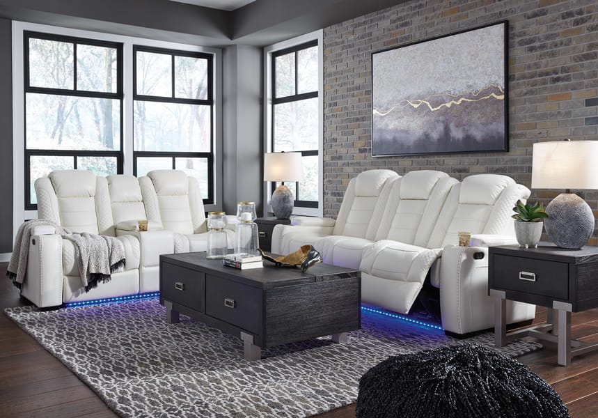 Midnight 2 Piece Power Sofa and Loveseat Set