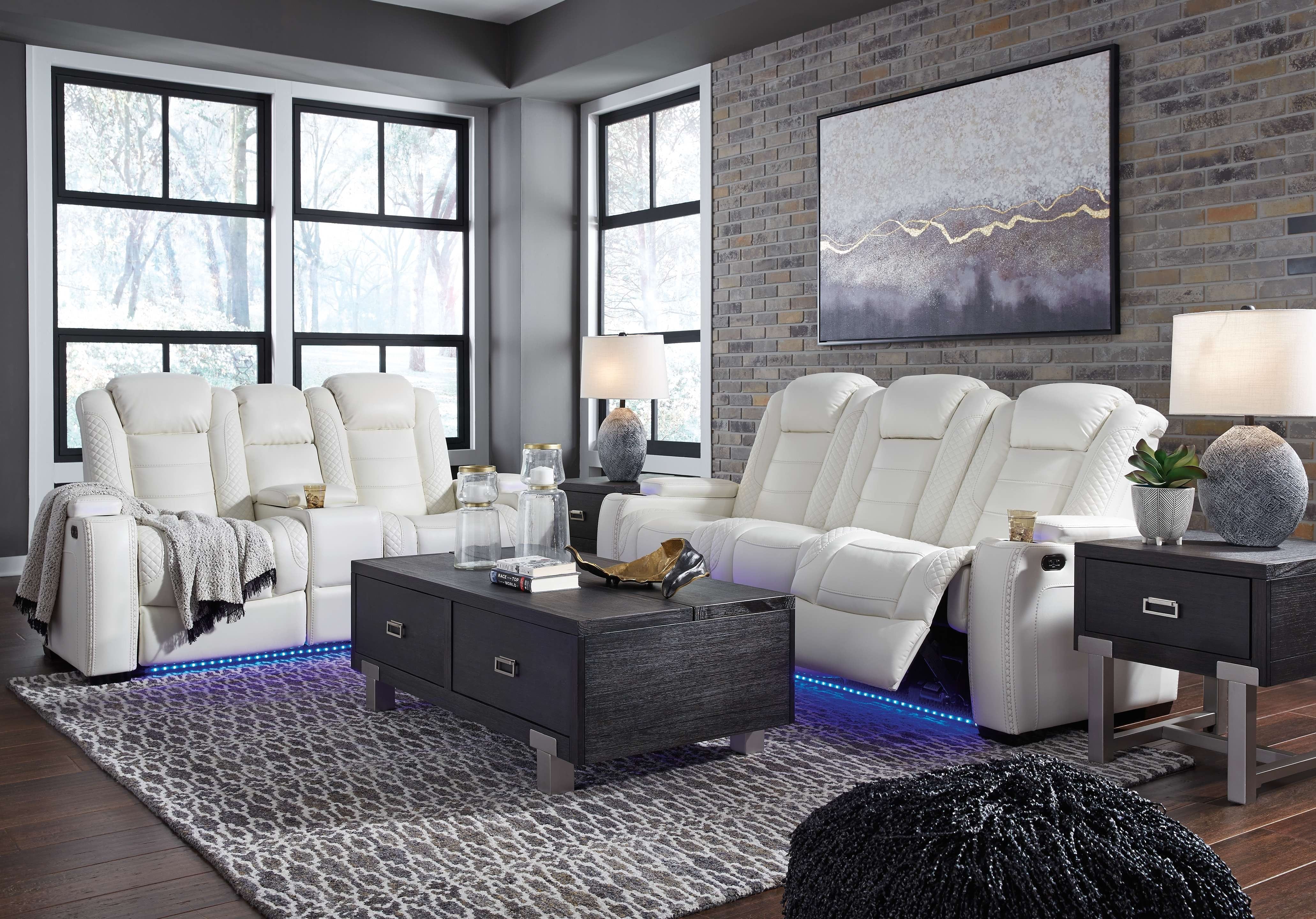 Midnight 2 Piece Power Sofa and Loveseat Set