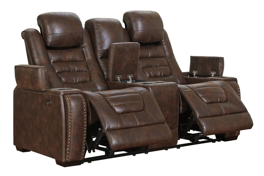 Ashley Living Room Game Zone Power Reclining Loveseat with Console 3850118