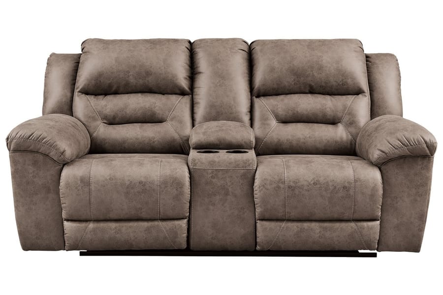 Ashley Living Room Stoneland Reclining Loveseat with Console 3990594