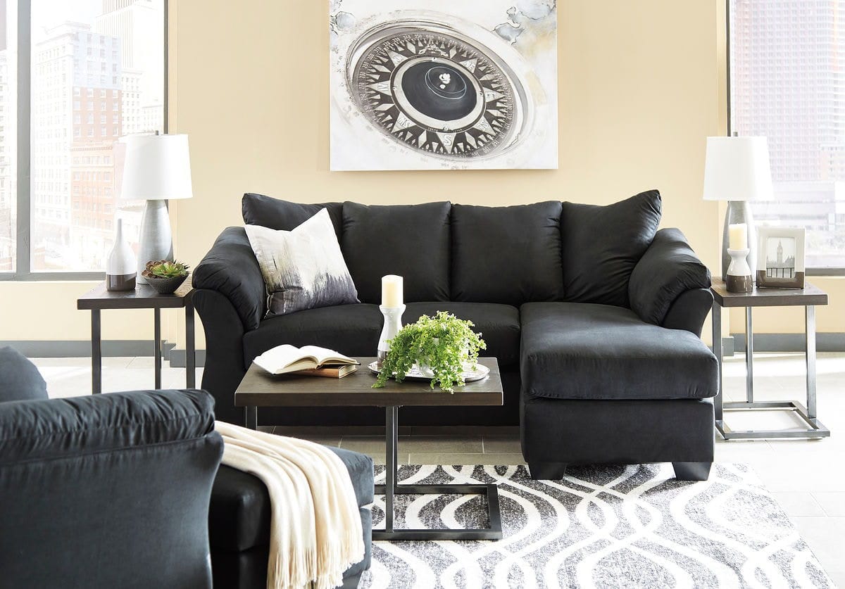 Ashley Living Room 3 Piece Sofa Chaise, Chair, and Ottoman Set 75008-18-20-14