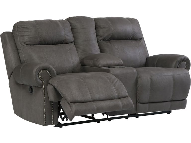 Ashley Living Room Austere Reclining Loveseat with Console 3840194