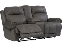 Ashley Living Room Austere Reclining Loveseat with Console 3840194